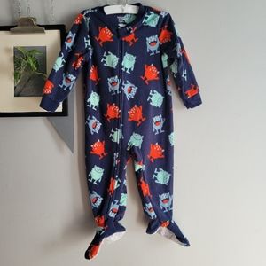 Just One You Carter's Fleece Alien Footed One‎ Piece Pajama Suit 18M